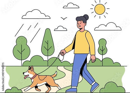 Celebrating National Walk Your Dog Day with a joyful outdoor stroll