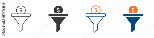 Sales Funnel Icon Set Multiple Style Collection 