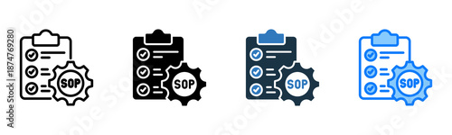 Standard Operating Procedure icon multiple style 