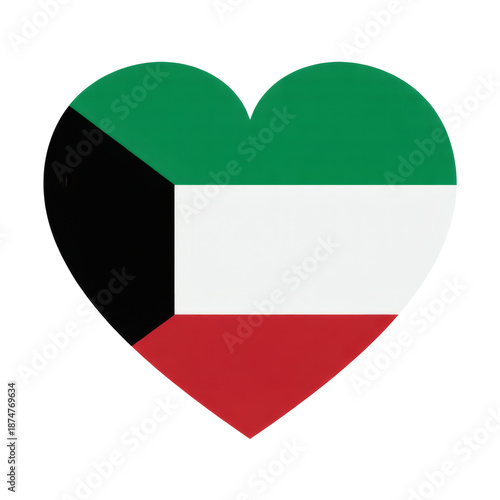 Kuwait flag heart shape symbol expresses love for the nation, patriotic pride and unity concept Free Download Kuwait flag heart shape symbol expresses love for the nation, patriotic pride and unity concept - GFXLoad
