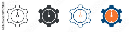Time Management Icon Set Multiple Style Collection 