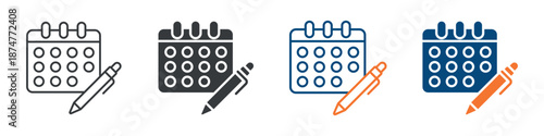 Schedule Icon Set Multiple Style Collection 