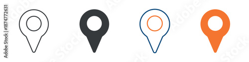 Location Icon Set Multiple Style Collection 