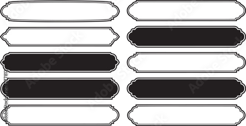 Set of Modern Islamic Heading Frames and Calligraphy Text Boxes with Decorative Geometric Borders for Digital Marketing and App Interface Design