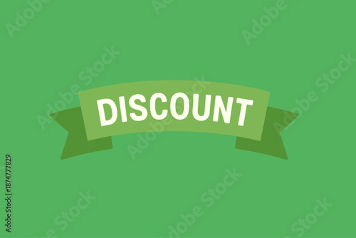 Ribbon Discount Vector Flat Design