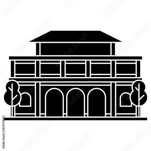 railway station building illustration