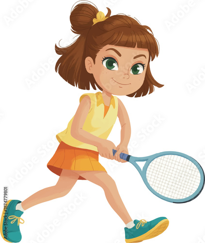 girl playing tennis