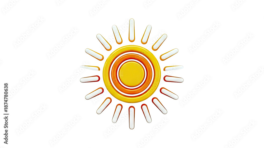 Fototapeta premium Stylized 3D Sun Icon