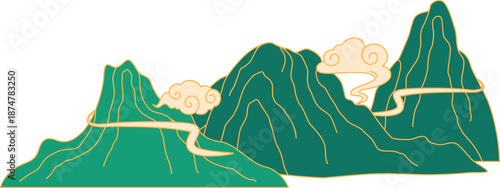 Traditional Chinese Mountain Vector