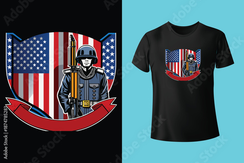 US ARMY AND US VETERAN T SHIRT DESIGN