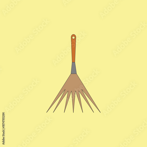Garden rake vector illustration. Ground cultivator