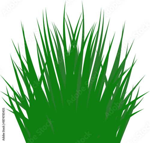 clump of green grass vector illustration. green grass isolated on white background. illustration of a single, lush clump of vibrant green grass, symbolizing nature, freshness, and growth. 