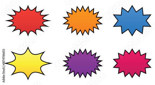Bright starburst shapes,promotional stickers for retail sale designs