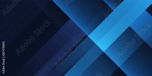 Blue black abstract background geometry shine and layer element vector for presentation design. Suit for business, corporate, institution, party, festive, seminar, and talks