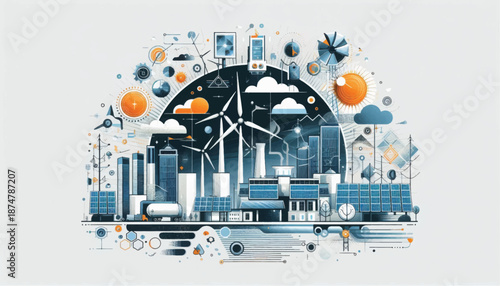 Sustainable City with Renewable Energy Sources.