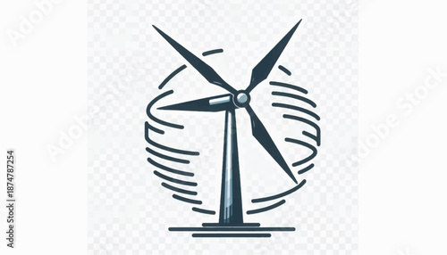 Wind Turbine Icon Renewable Energy Source.