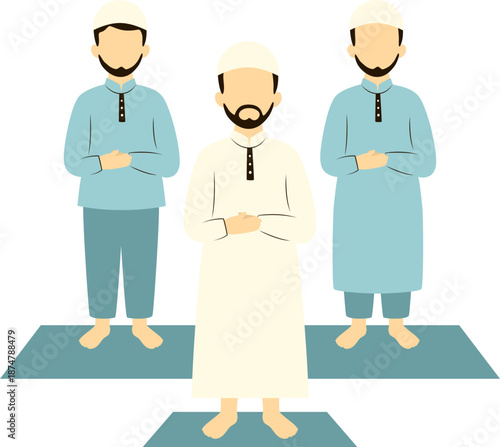 Muslim Men Praying Together