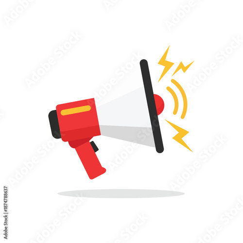 Megaphone,Loudspeaker, speaker, warning loudspeaker. Promotional symbol illustration. Vector illustration.