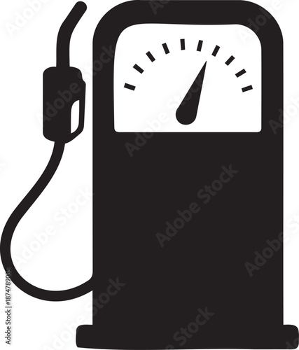 Black Gas Pump Fuel Station Icon Vector