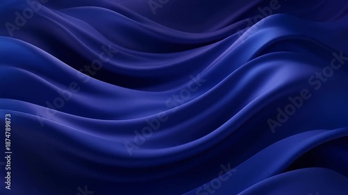 Wallpaper Mural Deep Sapphire Blue Flowing Abstract Waves with Smooth, Dynamic Movement Torontodigital.ca