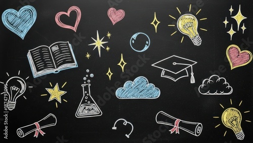 Education and learning concepts on blackboard