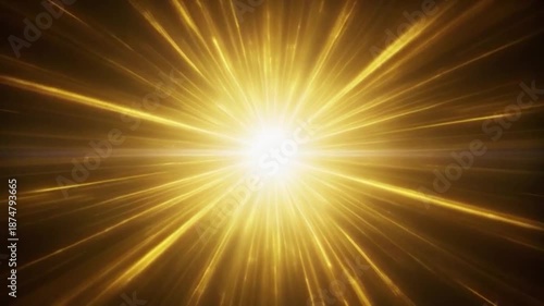 Bright golden light burst emanating from the center of the image, abstract concept.