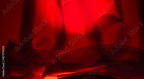 фотографія abstract colorful cinematic background with filmstrip
