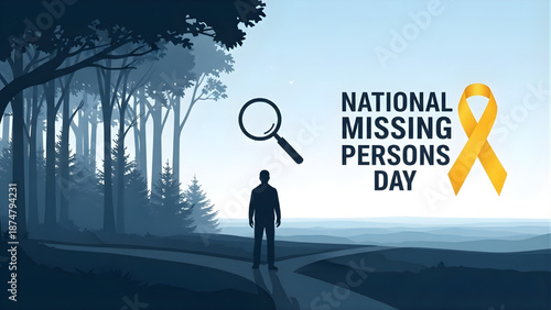 National Missing Persons Day Vector Illustration Awareness Campaign Design