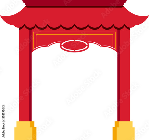 Chinese Red Gate Vector