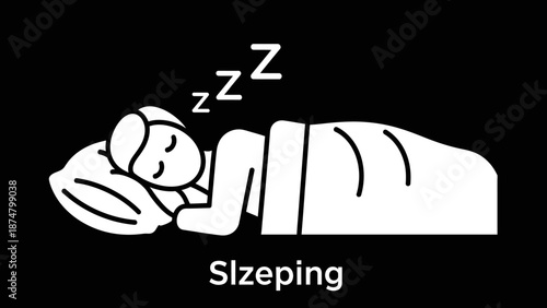 Person sleeping soundly in bed with Zzz symbols above.