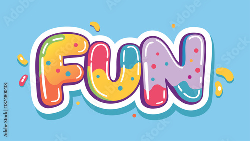 Vibrant sticker style vector illustration conveying a fun concept, ideal for inspiring joy and positivity in various projects.