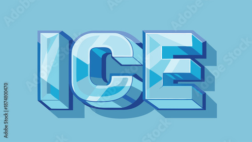 Glass inspired vector design of the word, perfect for winter, ice, or frosty themed projects, adding a touch of elegance and sophistication