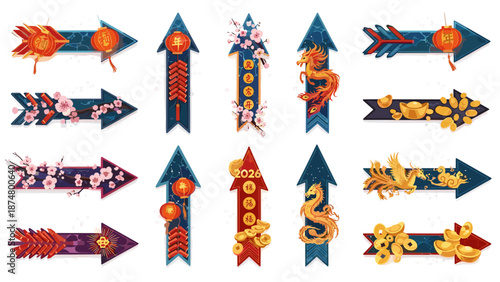 Collection of colorful decorative candles with festive patterns and numbers