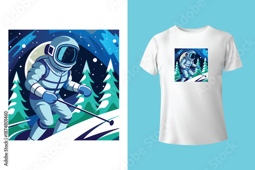 Ride till you die. Vector retro badge. Concept for shirt, print, seal or stamp with ski glasses, skull skeleton. Family vacation, activity or travel. For logo design, patches 