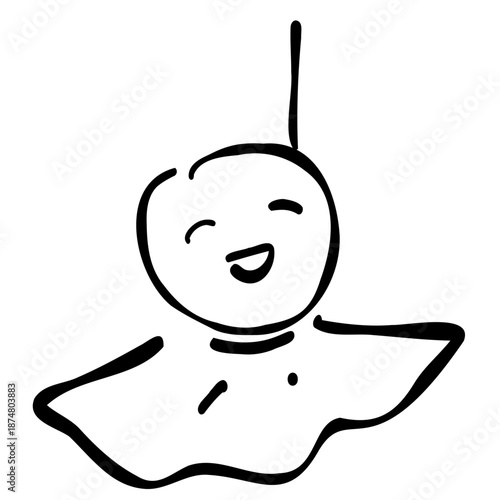 うれしそうなてるてる坊主のイラスト