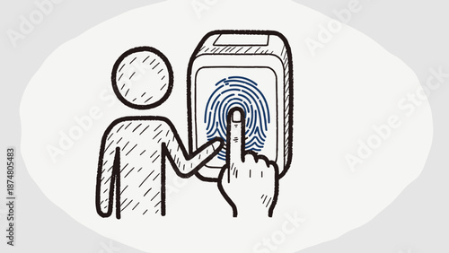 Hand holding a mobile phone vector illustration featuring a business person profile icon and web technology symbols set for a modern internet design concept