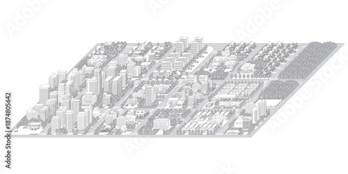 街並みの立体図. 都市の景観. 