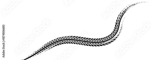 Tire tread marks, drift, motorsport, motocross, rally, tread mark with skid, grinding, splash effect. Graphic set of tire treads, wheel texture, car racing. Vector