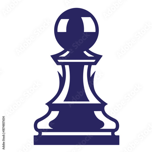 blue chess pawn icon isolated on transparent background