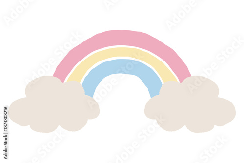 ふんわり春色 卒園・入園シリーズ｜やさしい虹のイラスト素材
Soft Spring Pastel Graduation & Entrance Series – Rainbow Illustration