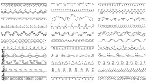 Diverse Collection of Vector Decorative Line Borders and Dividers for Versatile Creative Design Embellishment