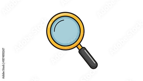 magnifying glass on white background