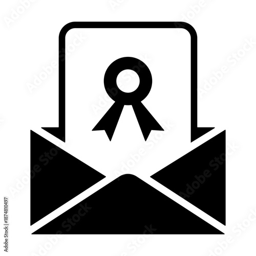 Offer Letter Icon - Solid Black