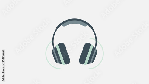 Pair of sleek modern headphones with gradient gray ear cups and green accents on transparent cushions