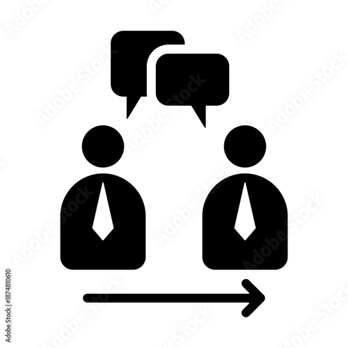 Exit Interview Icon - Solid Black