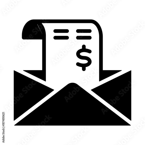 Salary Slip Icon - Solid Black