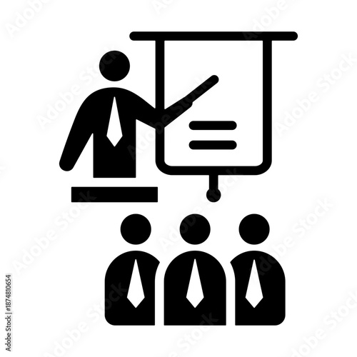 Employee Training Icon - Solid Black