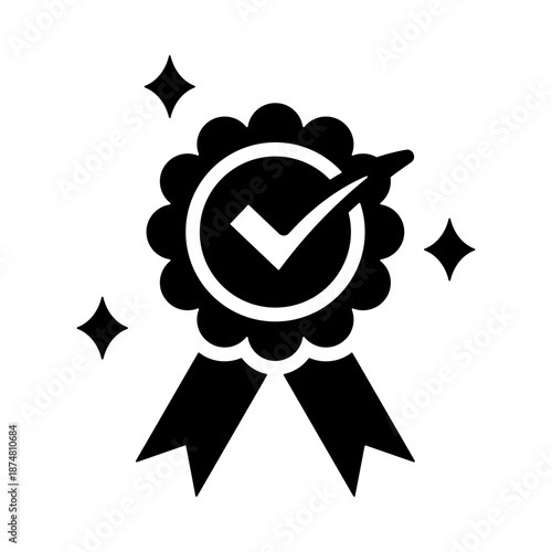 Foto Certification Icon - Solid Black