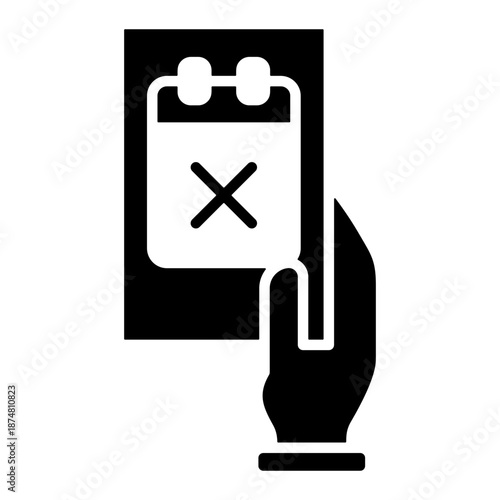 Leave Request Icon - Solid Black