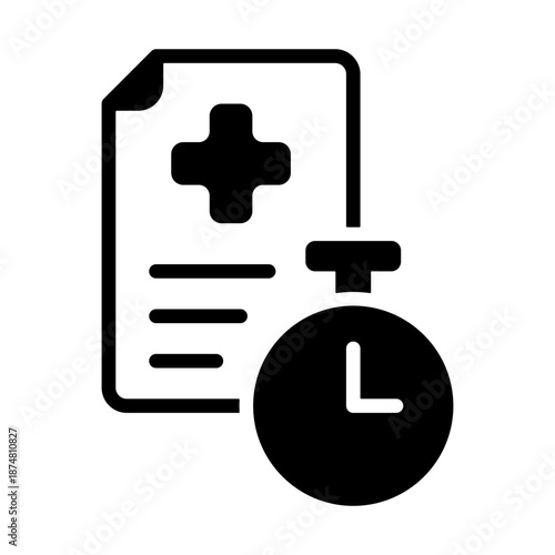 Sick Leave Icon - Solid Black